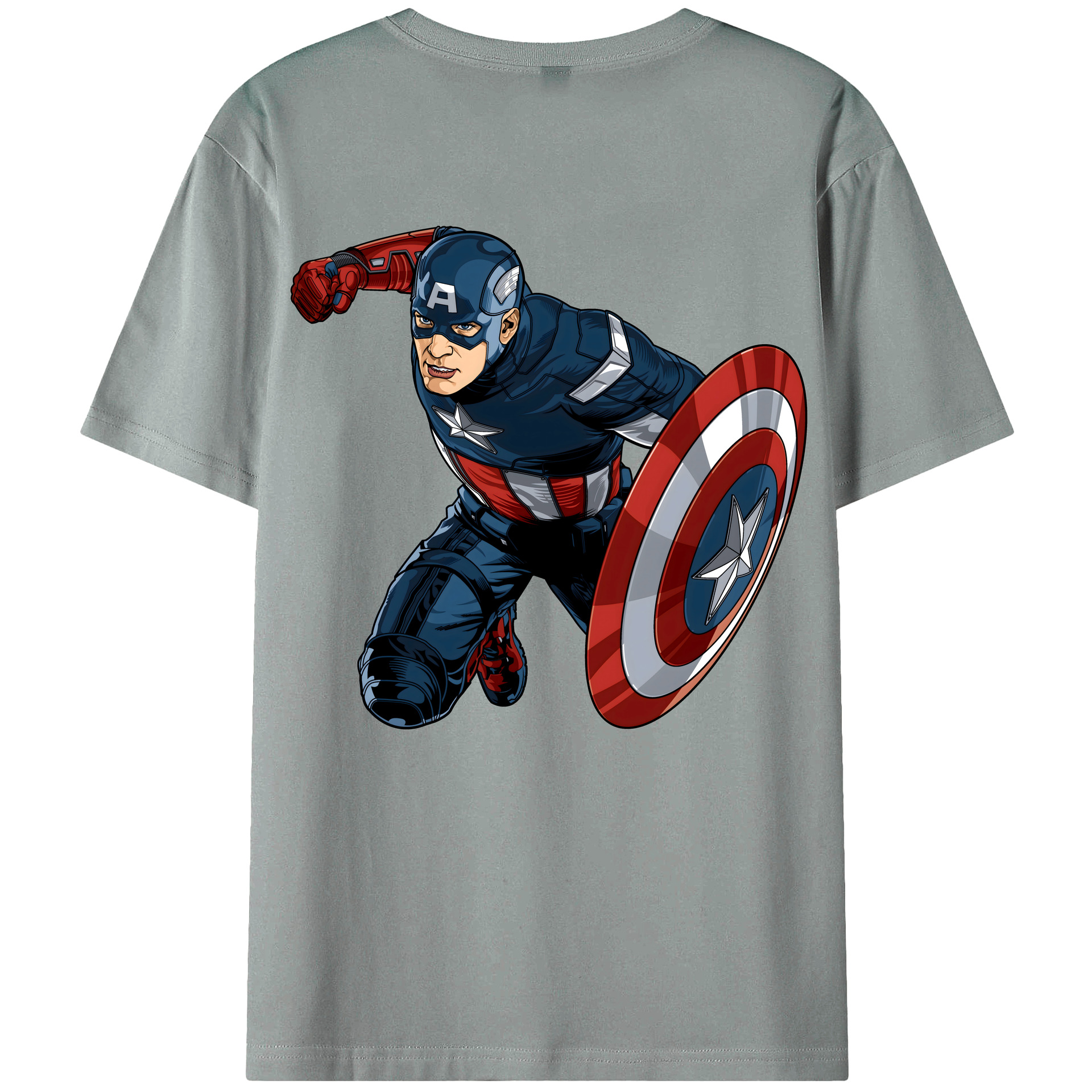 （画像用） アベンジャーズ The Avengers 綿100％ メンズ半袖Tシャツ（バックプリント） 通気性